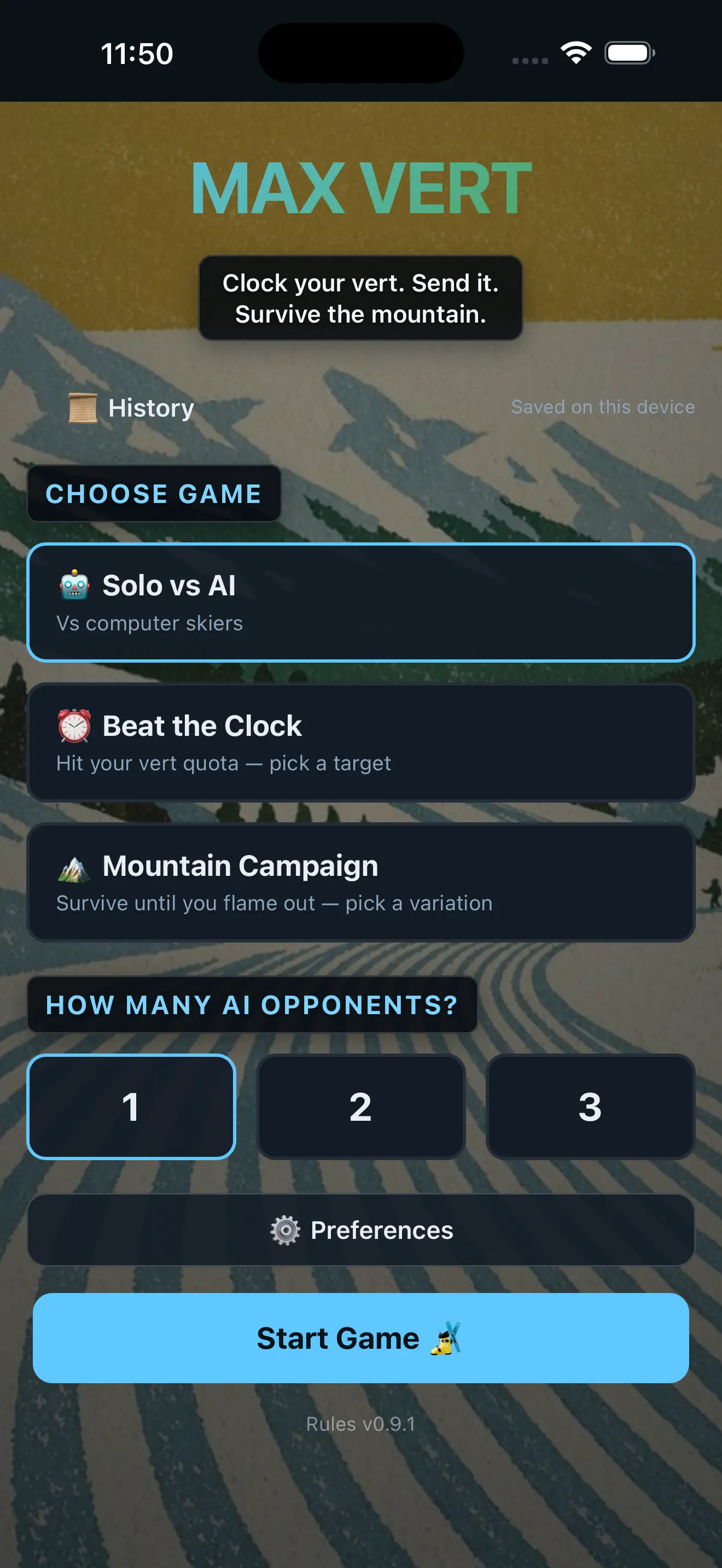 Max Vert Mountain Campaign on iPhone